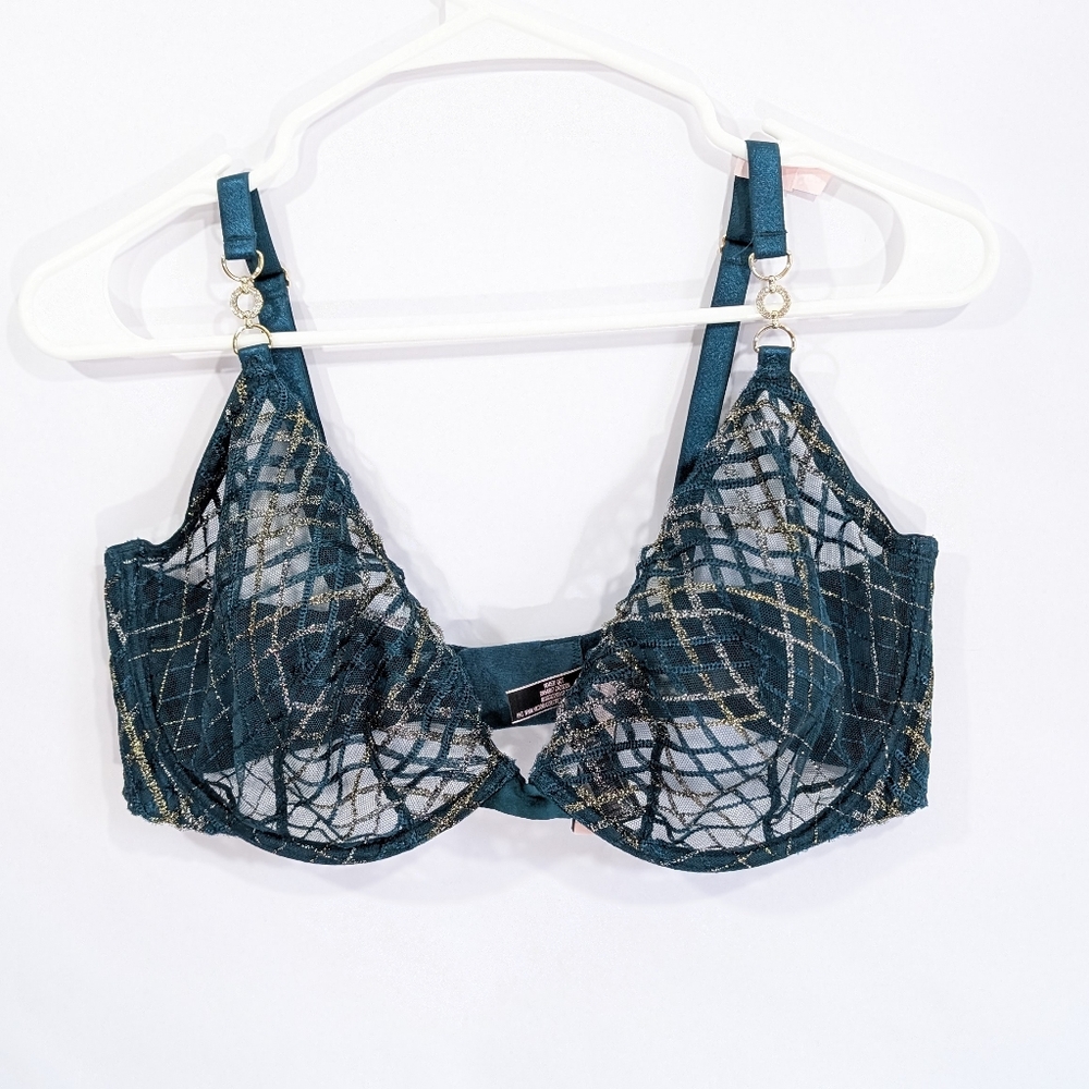 Victoria's Secret Very Sexy Bra 38DD Women Plus Size New Sheer Underwire Demi